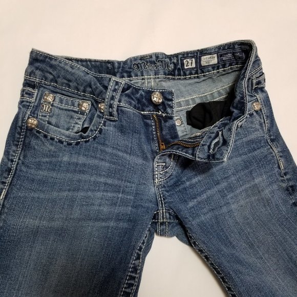 Miss Me Cropped Raw Hem Embellished Jeans - Picture 7 of 9